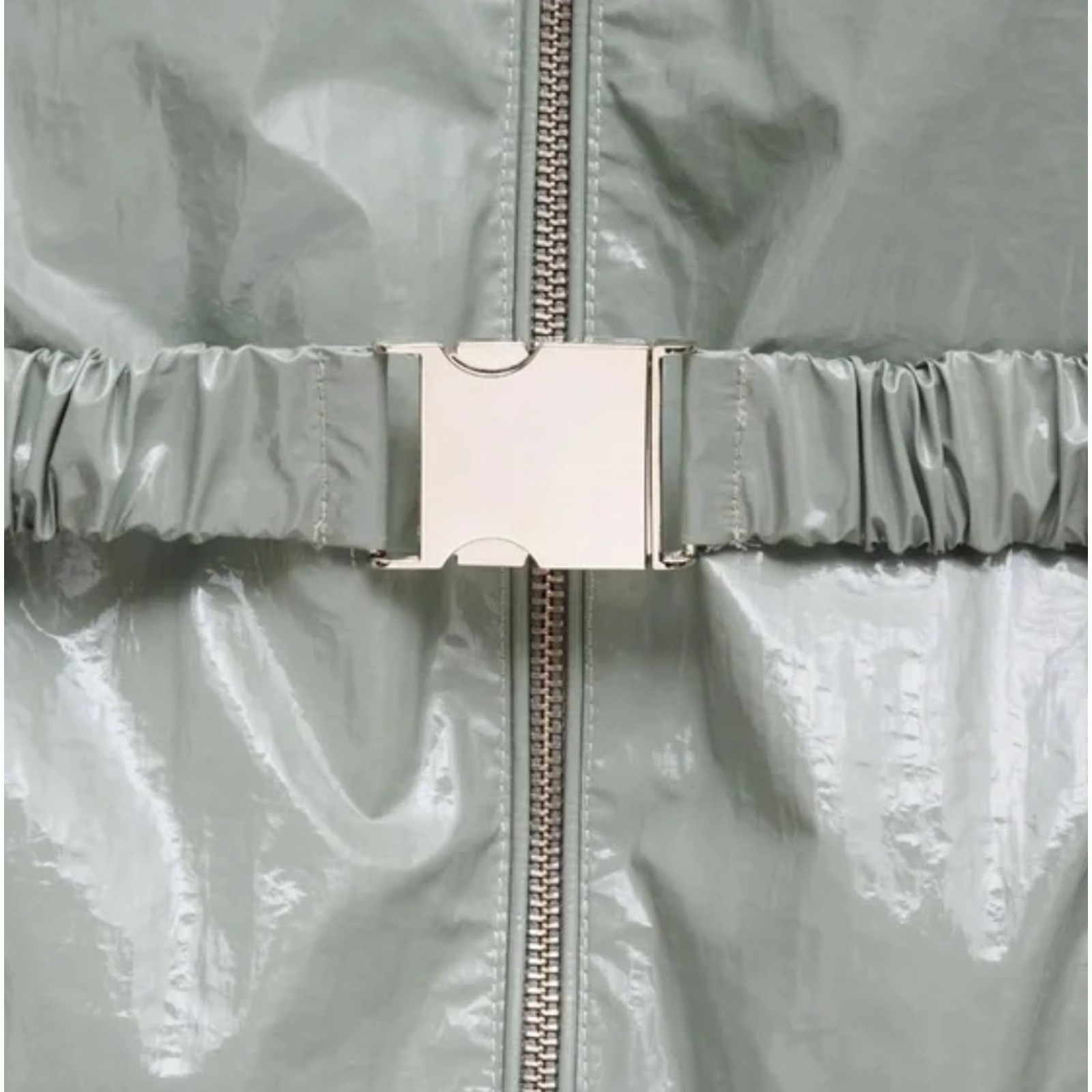 Nwt Jane Post Sage Belted Rain Slicker Anorak Coat Jacket Sz L — image 5 of 8